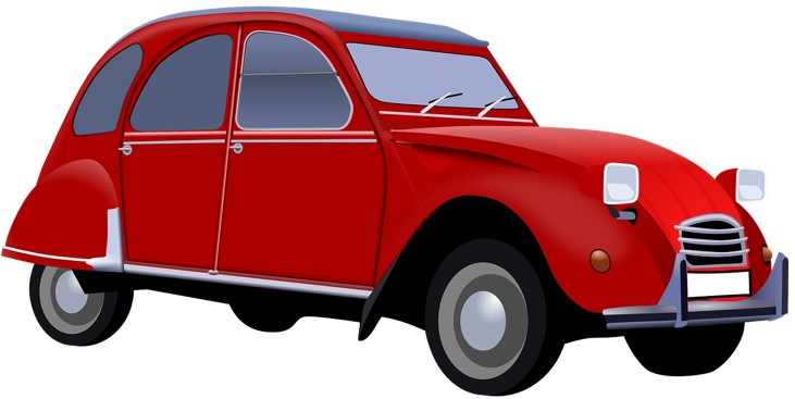 dessin 2 CV rouge illustration pretexte